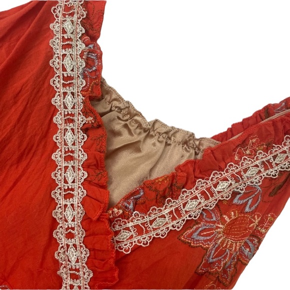 Handmade Embroidered Indian Boho Gypsy Style Dress Romantic Feminine Floral - Picture 8 of 12